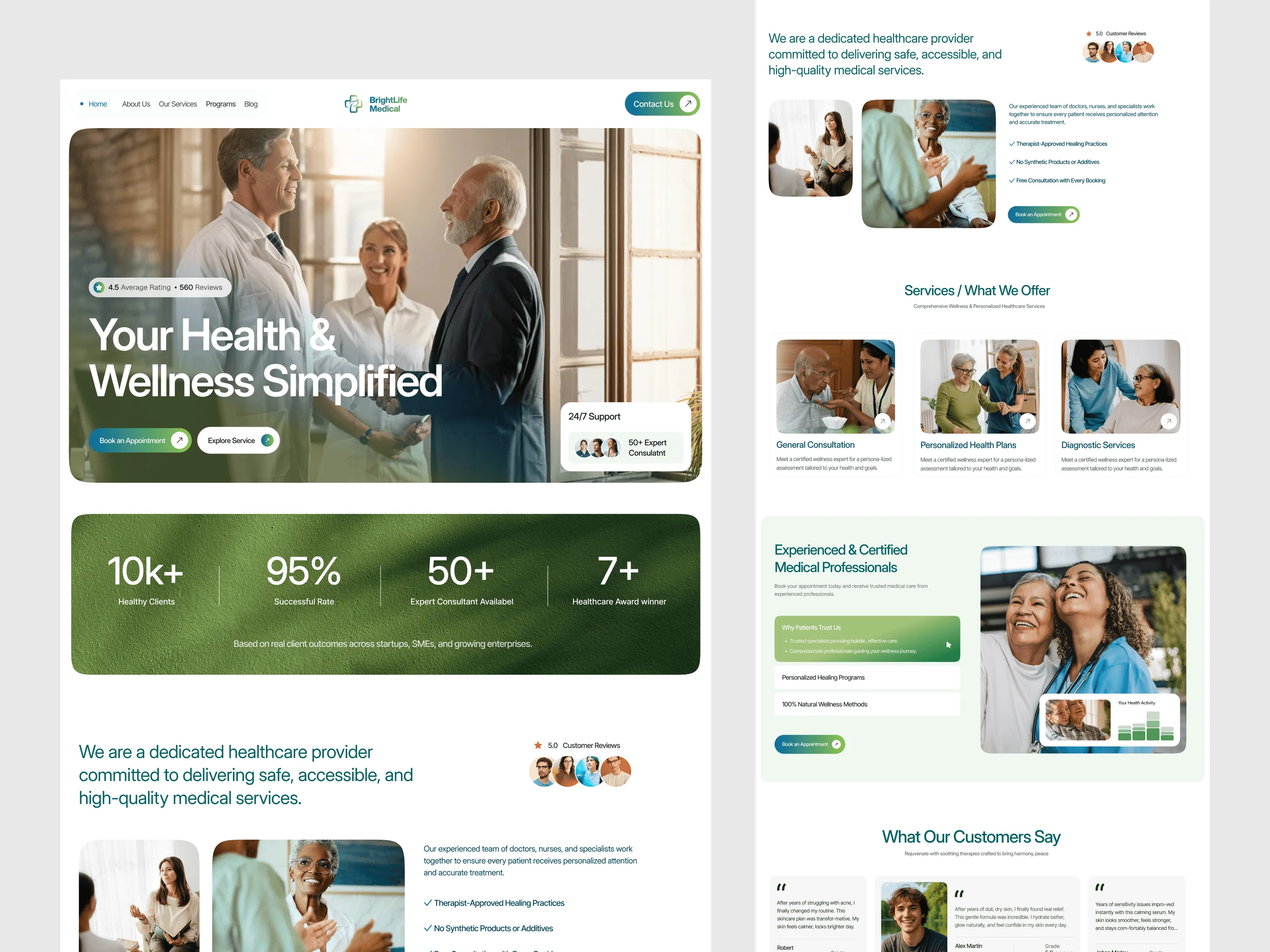 Healthcare clinic website design